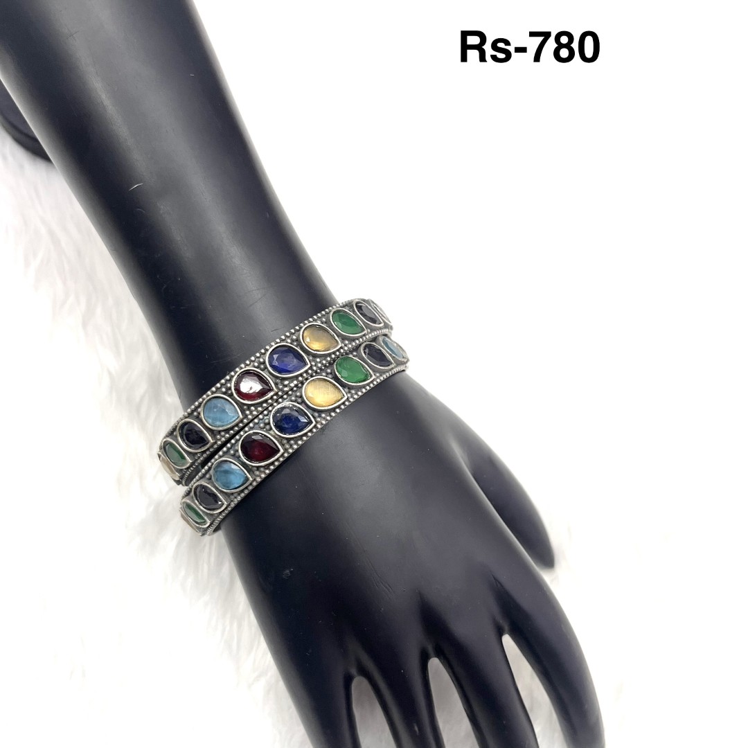 041 - German Silver Kada & Bangels
