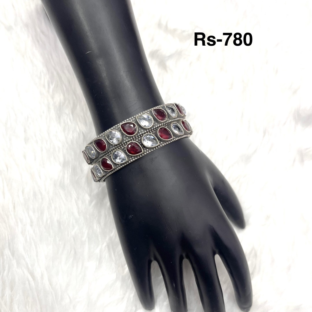 043 - German Silver Kada & Bangels
