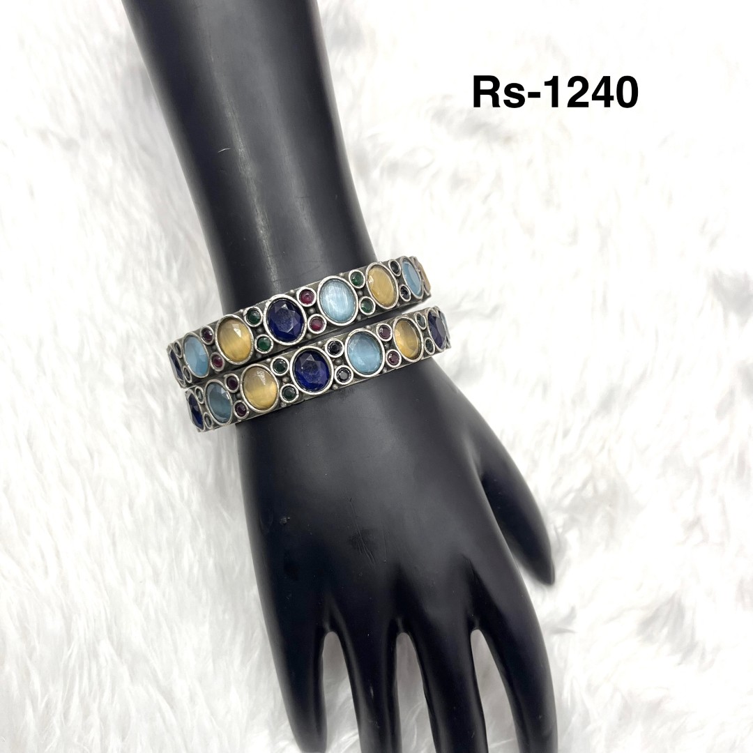045 - German Silver Kada & Bangels