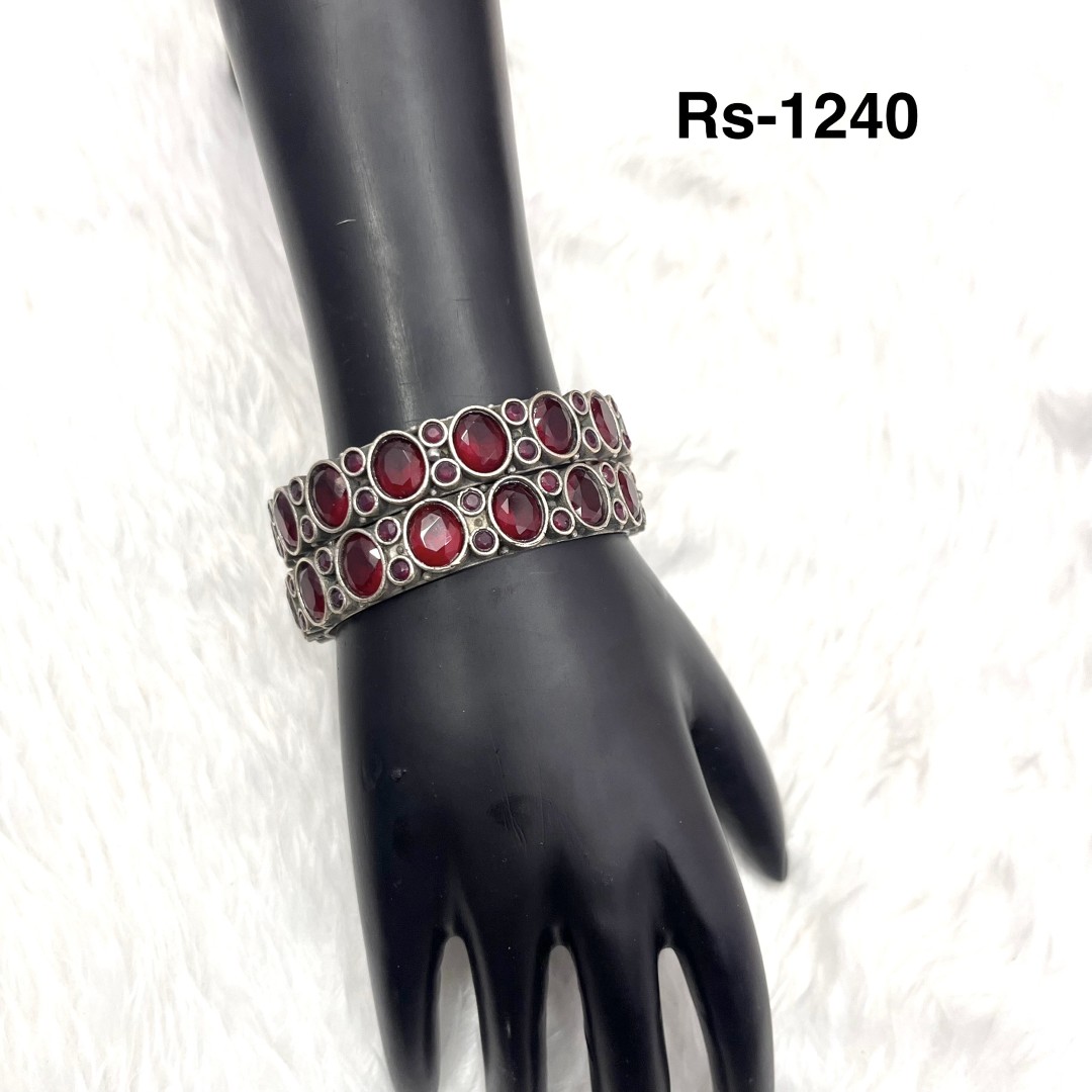046 - German Silver Kada & Bangels